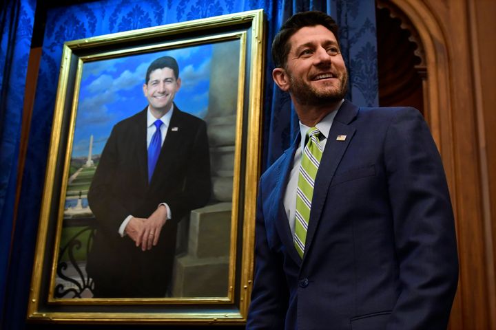 Retiring U.S. House Speaker Paul Ryan (R-Wis.) at his portrait unveiling in Washington on Nov. 29. He has not publicly commented on a series of measures passed by the GOP-controlled Wisconsin Legislature that would limit the incoming Democratic governor's power.