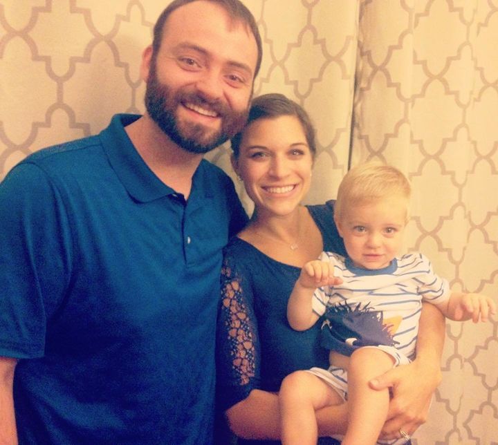 Kelsie, her husband Aaron and their 20-month old son, Eli.