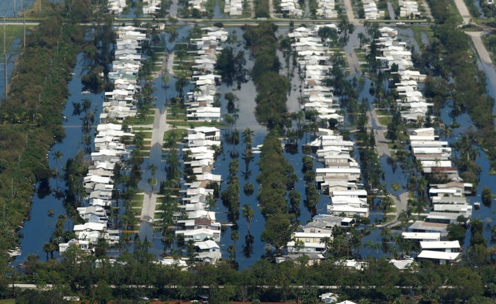 Hurricane Irma flooded this neighborhood near Fort Myers, Florida in 2017.