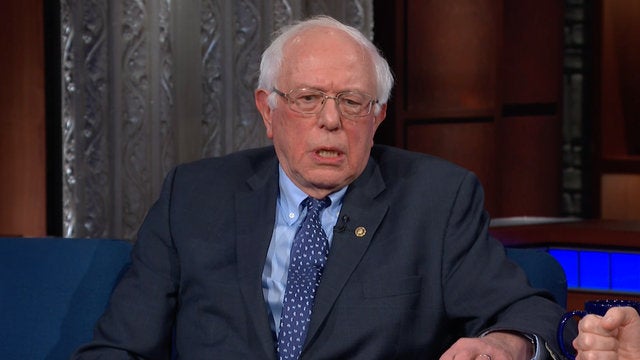 Sen. Bernie Sanders (I-Vt.) updated Stephen Colbert on his 2020 plans.