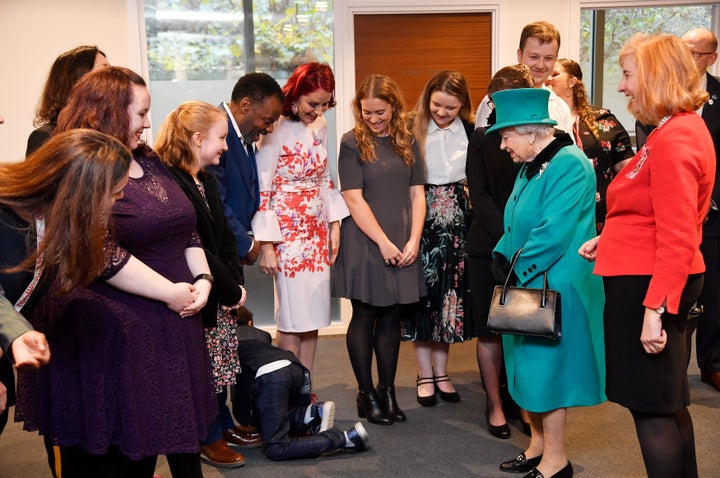 Queen Elizabeth II arrives to open the Queen Elizabeth II Centre at Coram on December 05, 2018 in London, England.