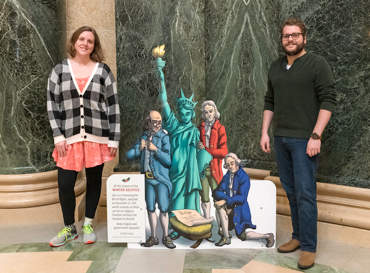 The Freedom From Religion Foundation’s annual Winter Solstice exhibit is up at the Wisconsin Capitol for the 23rd year running.