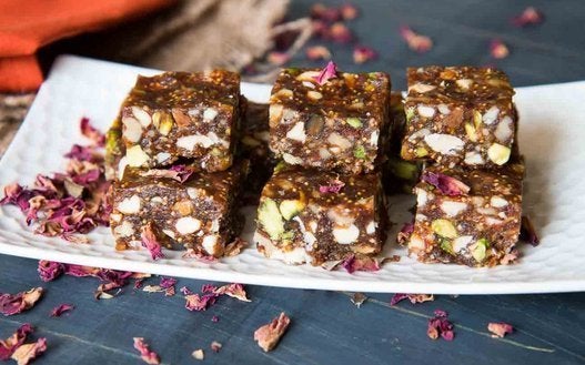 Dry Fruit Burfi Recipe with Gulkand