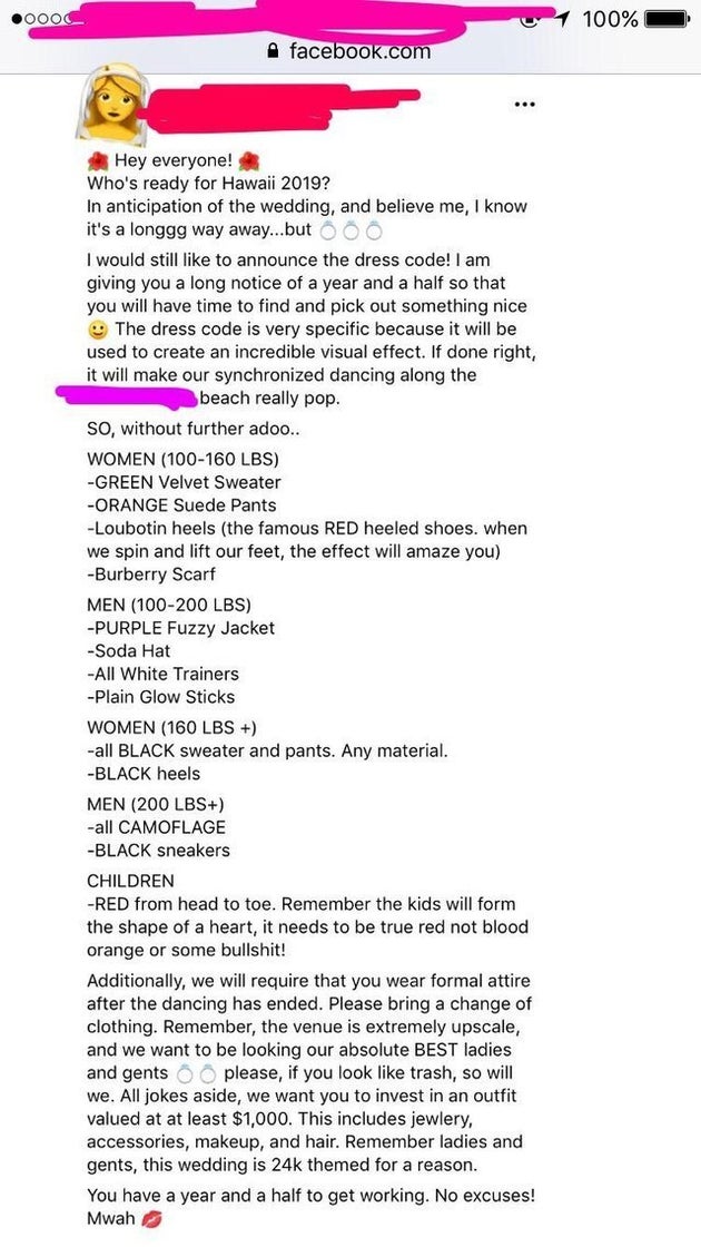 Die Frau hatte ihre ganz eigenen Vorstellungen von einer perfekten Hochzeit.