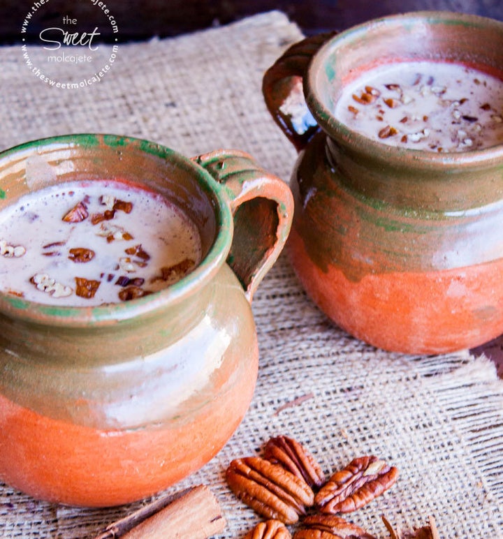 Atole is a warm drink made with ground corn and water or hot milk.