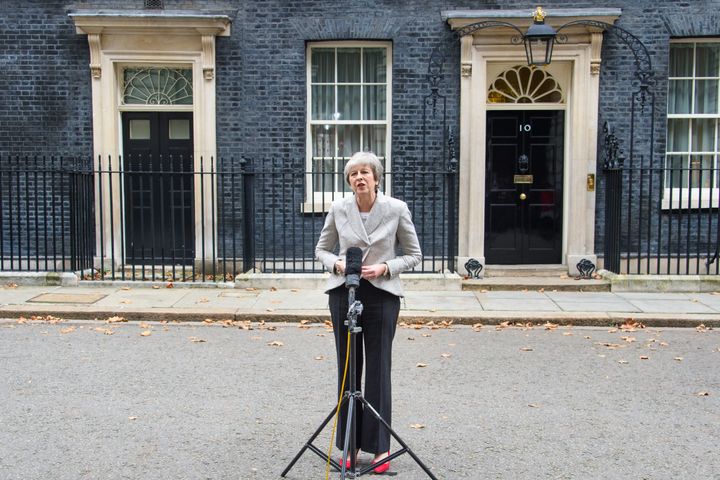 Theresa May outside 10 Downing Street in November 