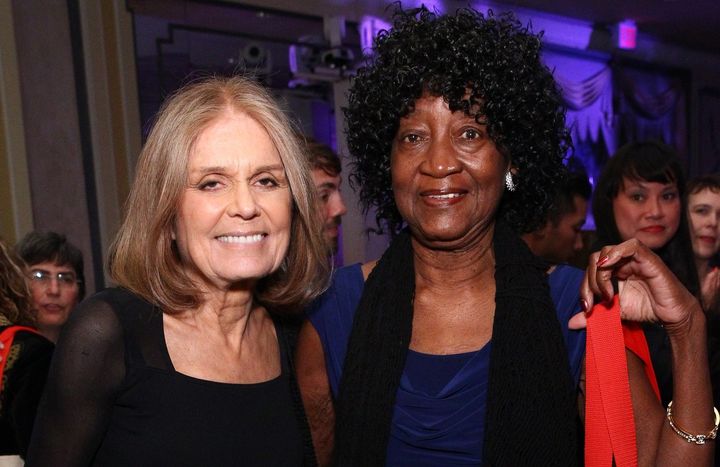 Gloria Steinem and Dorothy Pitman Hughes attend the Ms. Foundation For Women 2016 Gloria Awards Gala on April 27, 2016, in New York City. 