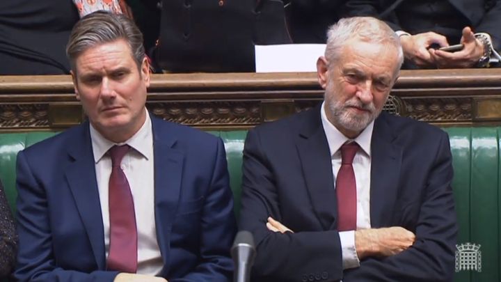Keir Starmer with Jeremy Corbyn in the House of Commons 