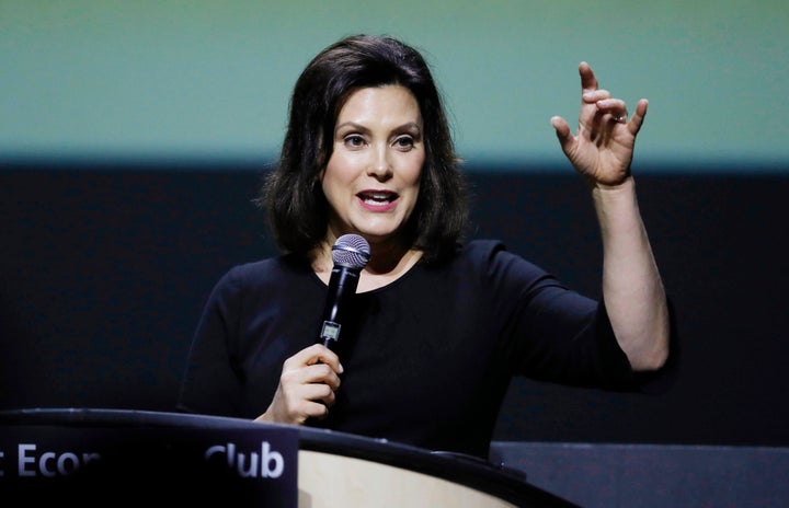 Michigan Gov.-elect Gretchen Whitmer (D) speaks at the Detroit Economic Club on Oct. 31. She is not joining a Wednesday protest against the GOP's lame-duck power grab.