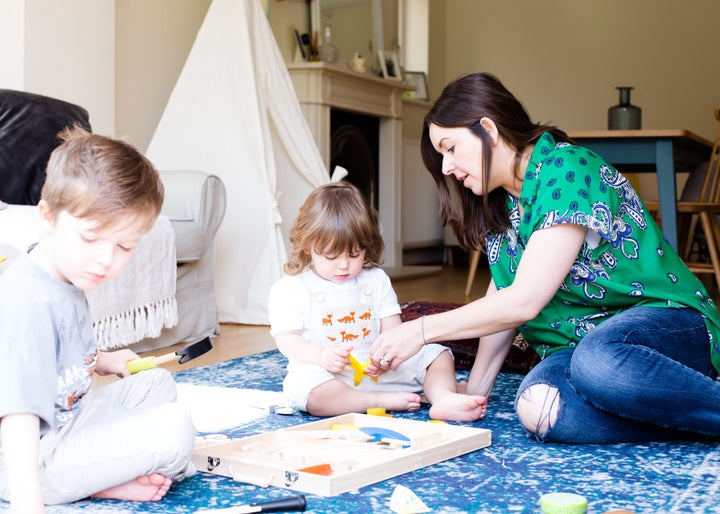 Gemma Whates and her two children.