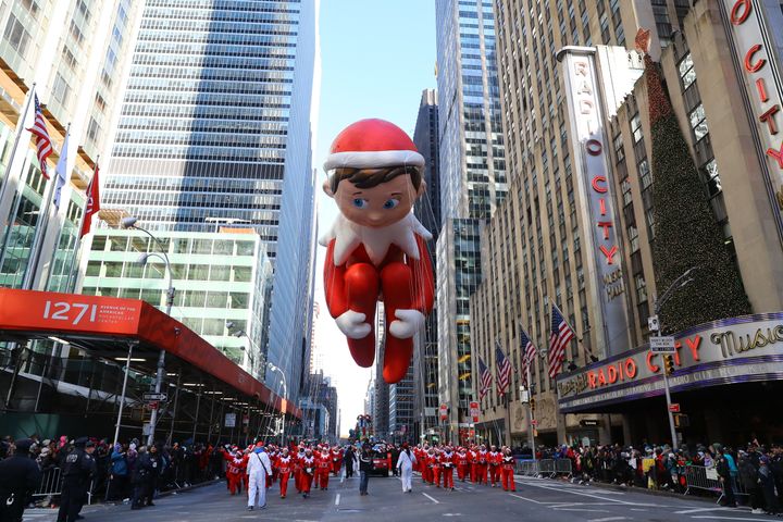 Elf On the Shelf flies high at the Macy's Parade.