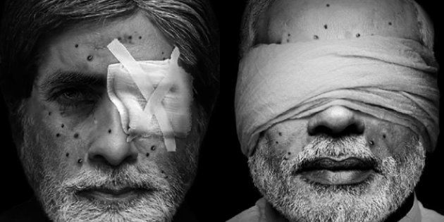 Morphed images of Amitabh Bachchan and Narendra Modi.