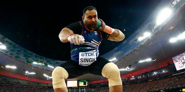 Inderjeet Singh of India competes in the men's shot put final during the 15th IAAF World Championships at the National Stadium in Beijing, China, August 23, 2015. REUTERS/Kai Pfaffenbach
