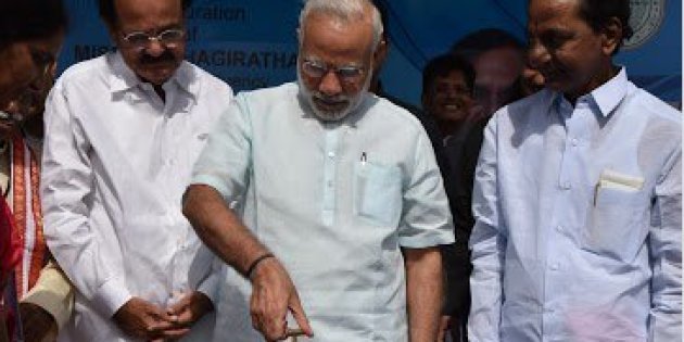 Narendra Modi Launches Mission Bhagiratha In Telangana | HuffPost News