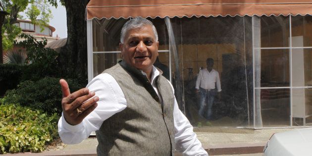 File photo of Union Minister of State for External Affairs VK Singh during Budget Session of Parliament House on April 27, 2015 in New Delhi, India.