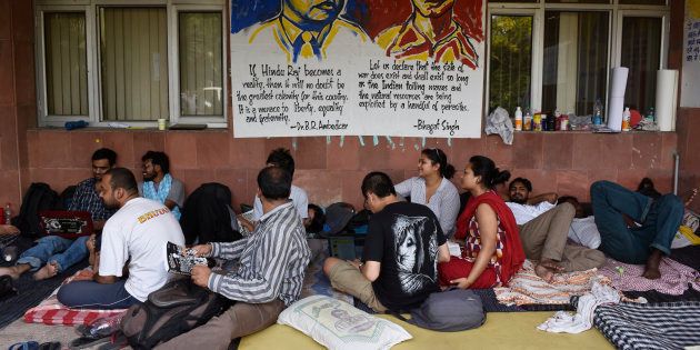 JNU students on day six of hunger strike.