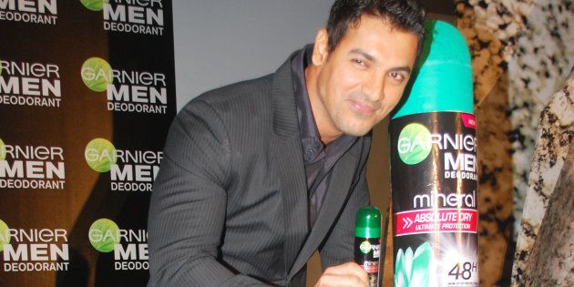 Actor John Abraham at a promotional event for Garnier Men in Mumbai on April 27, 2010. (Photo by Yogen Shah/India Today Group/Getty Images)