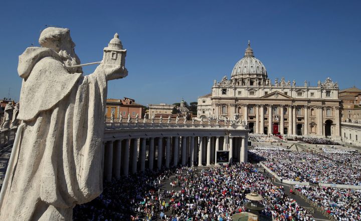 A general view of Saint Peter's Square as Pope Francis leads a mass for the canonisation of Mother Teresa.