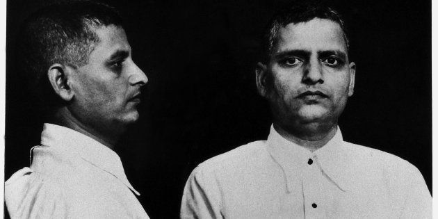 Mug shot of the Indian political activist Nathuram Vinayak Godse, the killer of Gandhi sentenced to hanging. India, 12th May 1948 (Photo by Mondadori Portfolio via Getty Images)