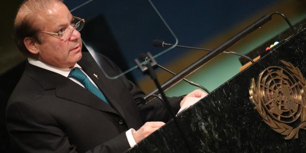 Prime Minister Nawaz Sharif of Pakistan addresses the United Nations General Assembly in the Manhattan borough of New York, U.S., September 21, 2016.