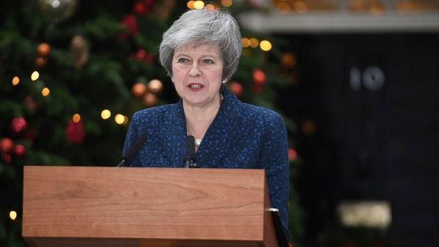 May reacts to the result outside No.10