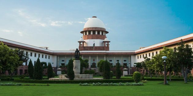 'Facade of a government building, Supreme Court, New Delhi, India'