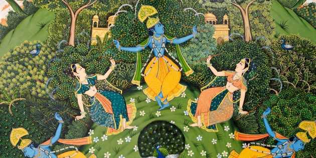 Representational image. (Detail from a ceiling mural depicting a story relating to the Hindu god Krishna in a pavilion of the restored Jal Mahal, Jaipur.)