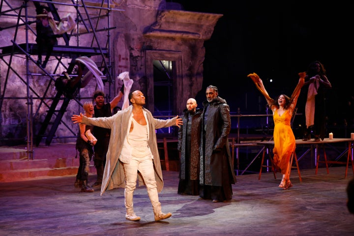 Lewis (third from right) starred in "Jesus Christ Superstar Live!" with John Legend in April. 