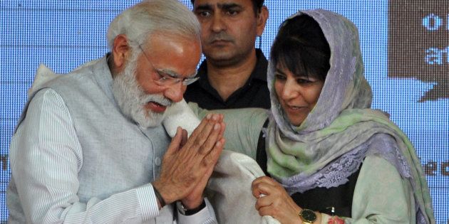 File photo of J&K chief minister Mehbooba Mufti with Prime Minister Narendra Modi.