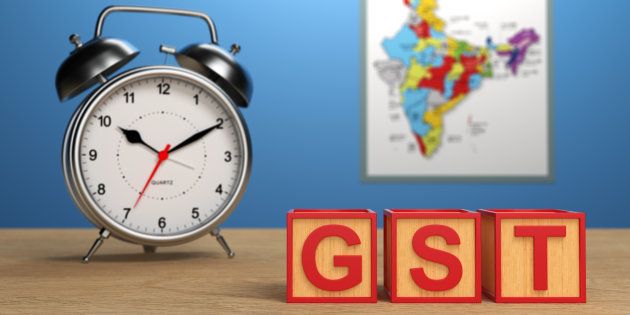 G S T concept with Indian Map - 3D Rendering Image