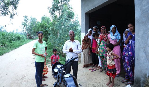 Manvi with her family in their home in Dhanauri Mafi village in Uttar Pradesh.