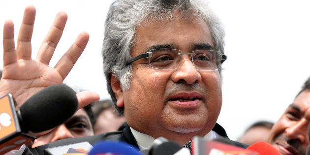 Harish Salve, council for Reliance Industries Ltd., speaks to reporters after a hearing at the Supreme Court in New Delhi, India, on Monday, July 20, 2009.