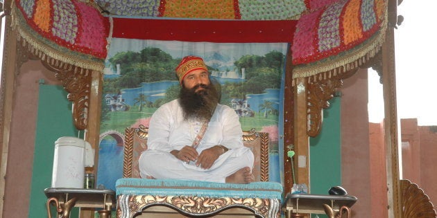 File photo of Baba Gurmeet Ram Rahim Singh, Head of the Dera Sacha Sauda in Sirsa, Haryana, India (Photo by Ravi S Sahani/The India Today Group/Getty Images)