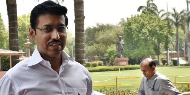 Minister of state for Information and Broadcasting Rajyavardhan Singh Rathore in a file photo.