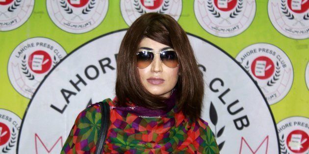 In this photograph taken on June 28, 2016, Pakistani social media celebrity, Qandeel Baloch arrives for a press conference in Lahore.