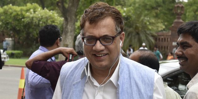 TMC leader Derek O'Brien outside Parliament after attending the session at Parliament on May 3, 2016 in New Delhi, India.