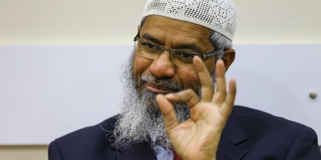 President of the Islamic Research Foundation (IRF) and founder of Peace TV channel Zakir Naik delivers a speech.