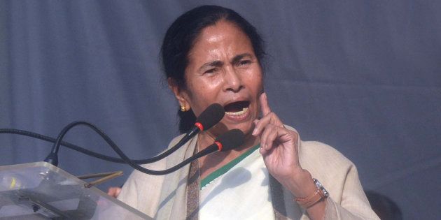 DELHI, INDIA NOVEMBER 23: Chief Minister of West Bengal Mamata Banerjee during a protest at Jantarmantar in New Delhi.
