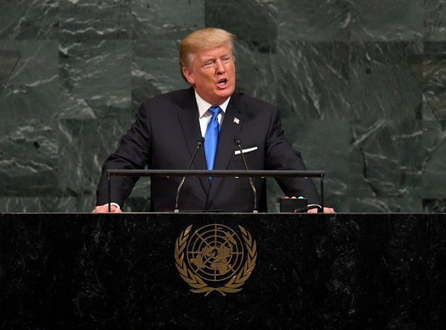 US President Donald Trump addresses the 72nd Annual UN General Assembly in New York on September 19.