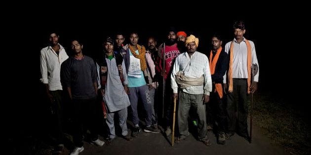 Members of a cow vigilante group in Ramgarh, Rajasthan, 2015.