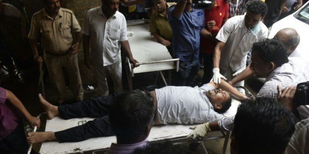MUMBAI, INDIA - SEPTEMBER 29: INjured being brought at kem hospital on September 29, 2017 in Mumbai, India.