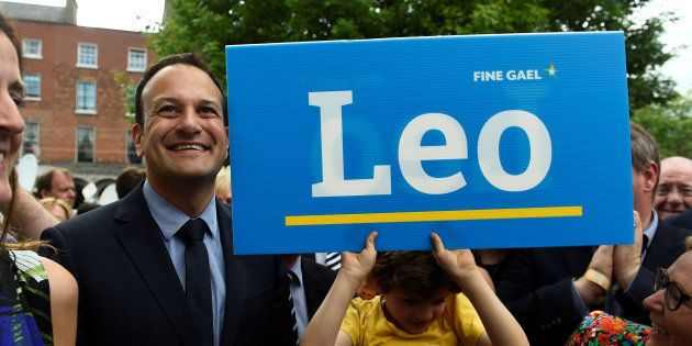 Leo Varadkar arrives at the count centre as it is announced that he won the Fine Gael parliamentary elections to replace Prime Minister of Ireland (Taoiseach) Enda Kenny as leader of the party in Dublin.