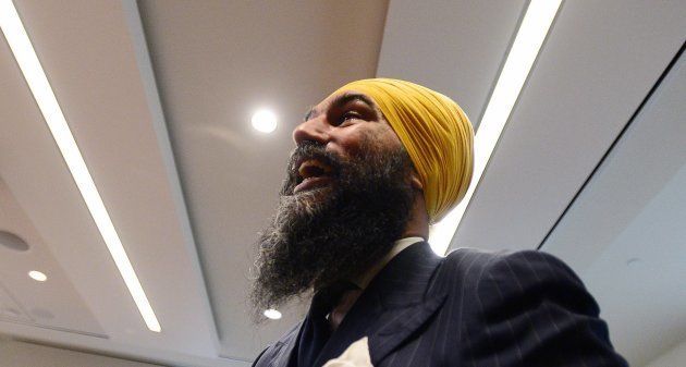 NDP Leader Jagmeet Singh arrives to his first caucus meeting since being elected to the leadership of the New Democrats, in Ottawa on Oct. 4, 2017.