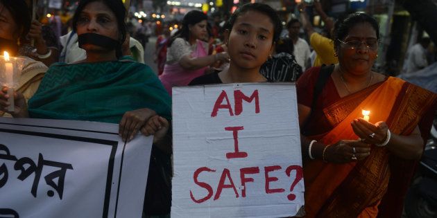 Indian residents of Siliguri protest against the gang rape of a nun at a Christian missionary school.