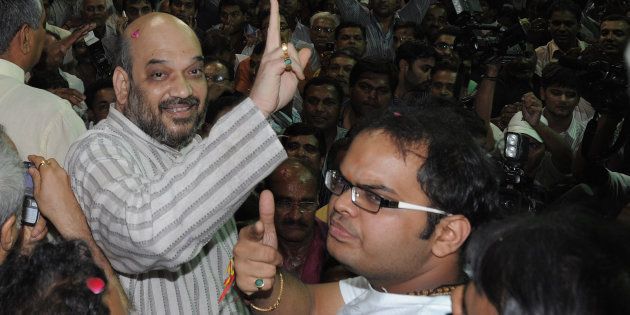 Amit Shah (left) with son Jay Shah.