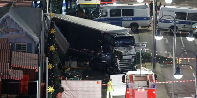A general view shows the site where a truck ploughed through a crowd at a Christmas market on Breitscheidplatz square near the fashionable Kurfuerstendamm avenue in the west of Berlin, Germany, December 19, 2016.