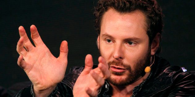 Napster founder and former Facebook president Sean Parker gestures during the Web 2.0 Summit in San Francisco, Calif., Oct. 17, 2011. Parker is warning consumers that Facebook, like other social media, was designed to exploit people's psychological vulnerabilities.