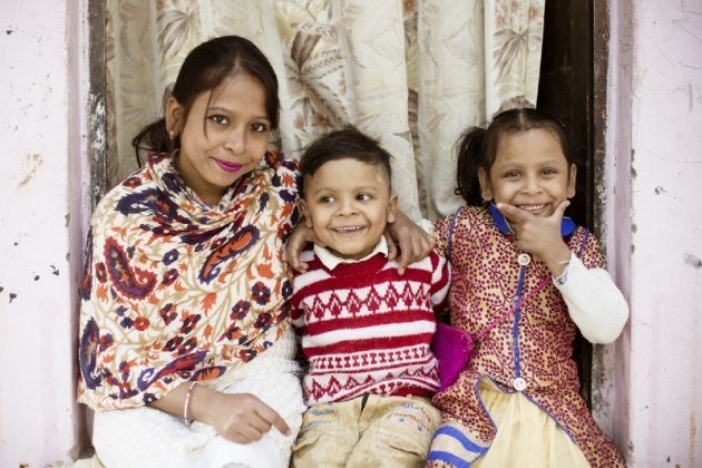 Radha, with her children Siddharth and Sia Singh.