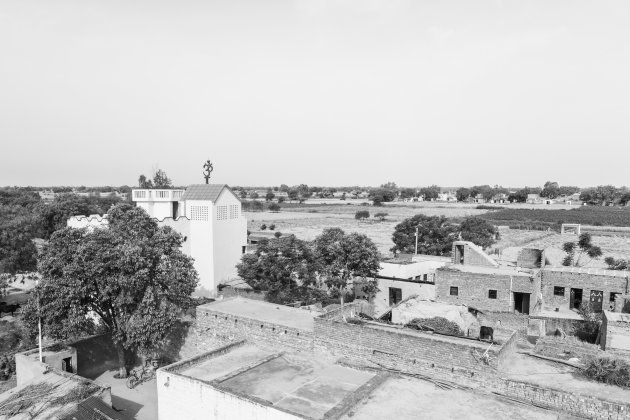 Aerial view of Nizampur village in Kasganj, which is dominated by Thakurs.