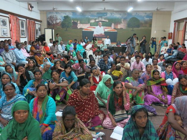 A public hearing in New Delhi organized by the Right to Food campaign, where people from around India came to speak about how Aadhaar authentication problems were preventing them from getting food rations, on March 15, 2018.